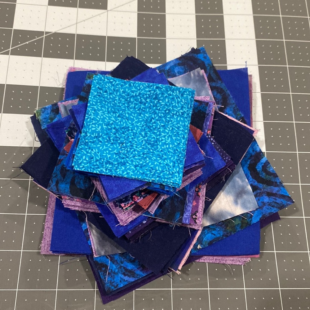 Precuts shades of blue and purple